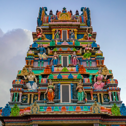 Admire the ornate Tookay Hindu temple